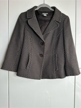 Ann Taylor Women’s Blazer Black Gray Size 4 Professional Office Work Internship